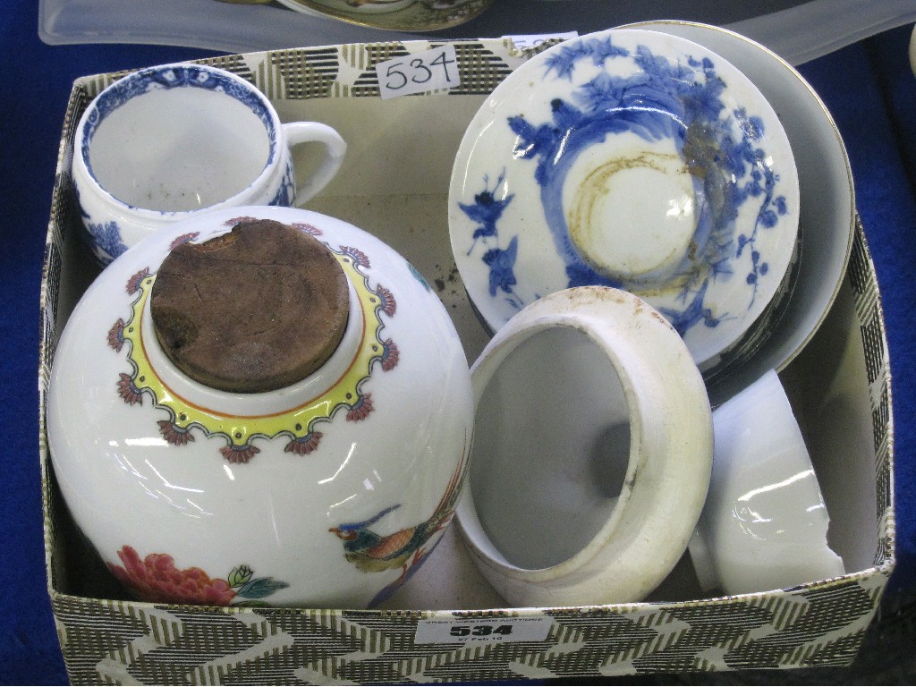 Appraisal: Lot comprising assorted oriental ceramics - jar teabowl etc