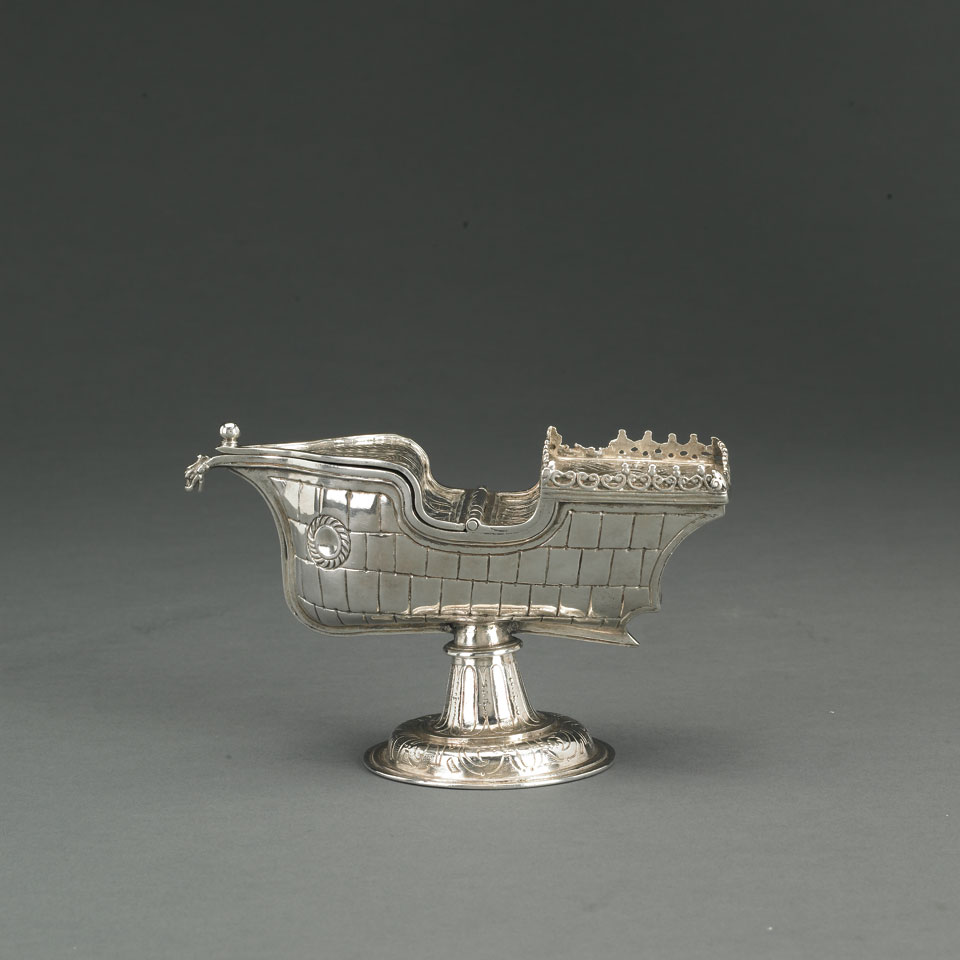 Appraisal: Spanish Colonial Silver Incense Boat early th century length in