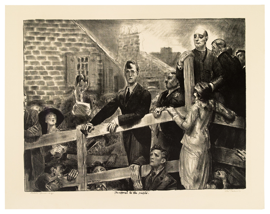 Appraisal: GEORGE BELLOWS The Appeal to the People Lithograph - x