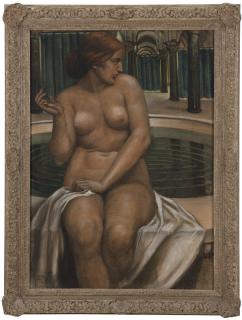 Appraisal: Alfred V Pirkhert Nude woman in a bathhouse signed and