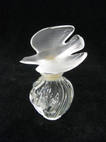 Appraisal: Lalique Crystal Perfume Bottle frosted dove stopper excellent