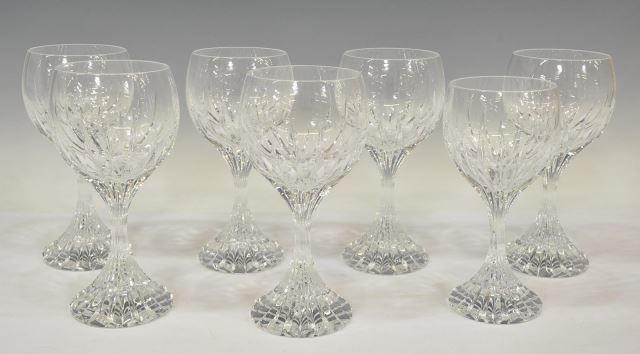 Appraisal: lot of French Baccarat Massena cut crystal goblets of similar