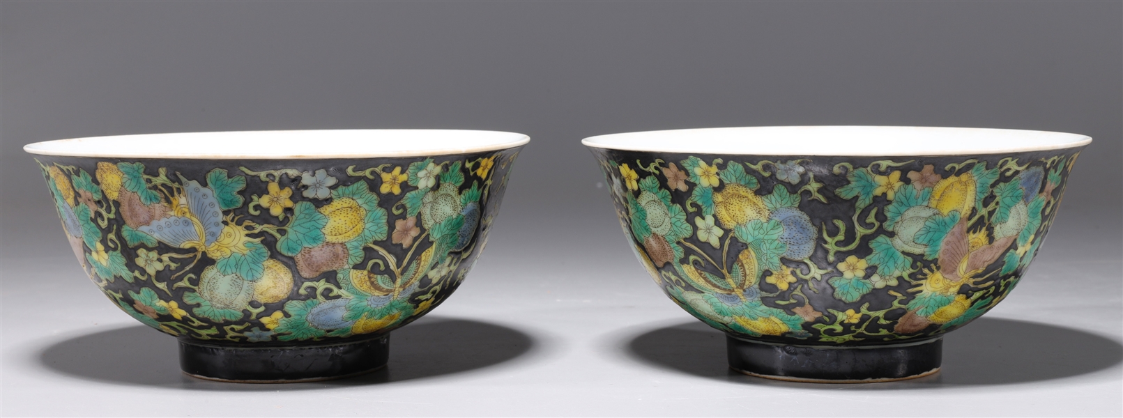 Appraisal: Two Chinese famille verte enameled porcelain bowls with allover floral