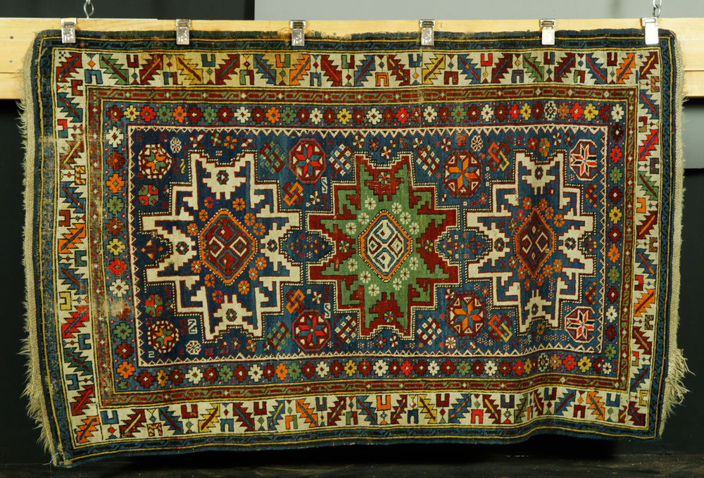 Appraisal: - Caucasian Scatter Rug Caucasian scatter rug ' x '