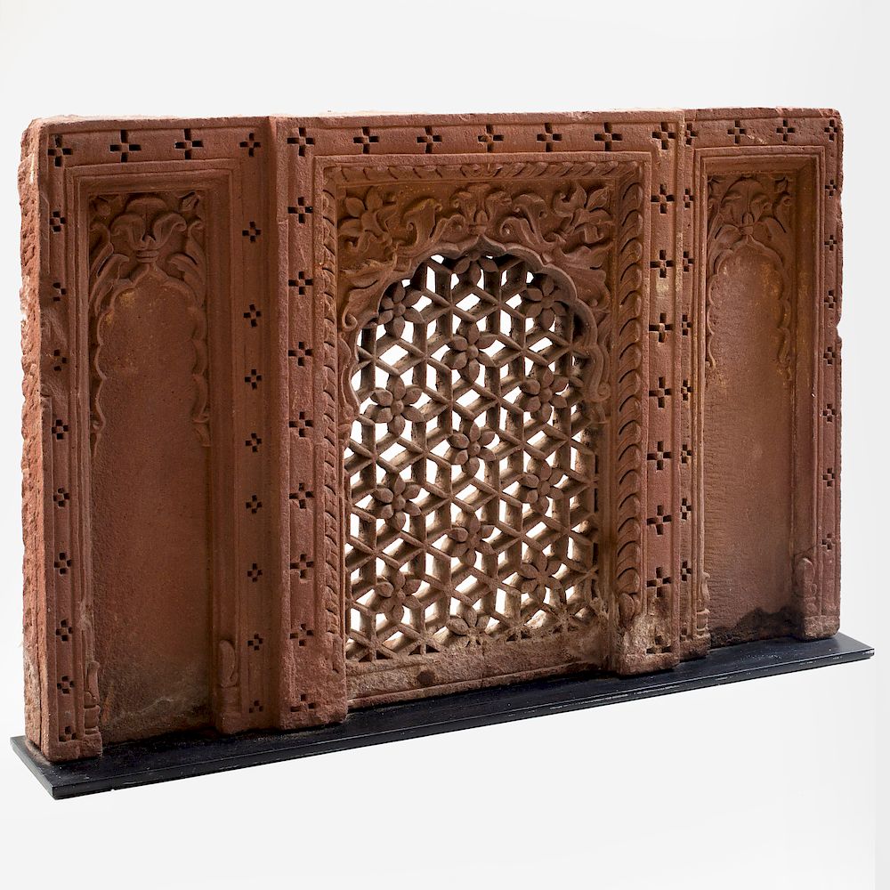 Appraisal: Indian Carved Sandstone Jali Screen Indian Carved Sandstone Jali Screen