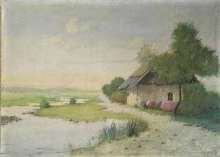 Appraisal: Frantisek Klimes Czech Early th Century Depicting a rustic farmhouse