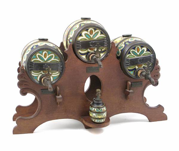 Appraisal: A Gouda earthenware wine rack height in width in depth