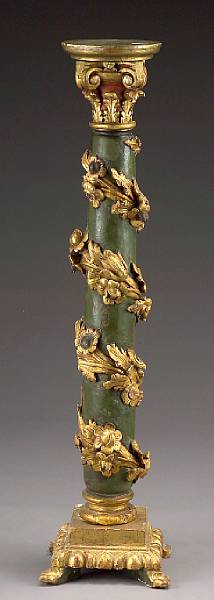 Appraisal: A Spanish Baroque giltwood column last quarter th century The