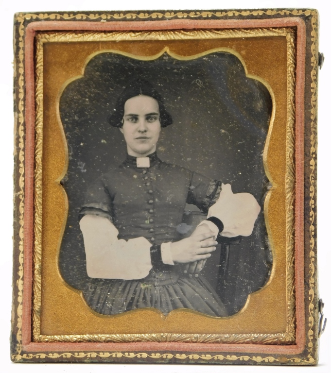 Appraisal: AUGUSTUS WASHINGTON SEATED WOMAN DAGUERREOTYPE United States Africa th CenturyDepicts