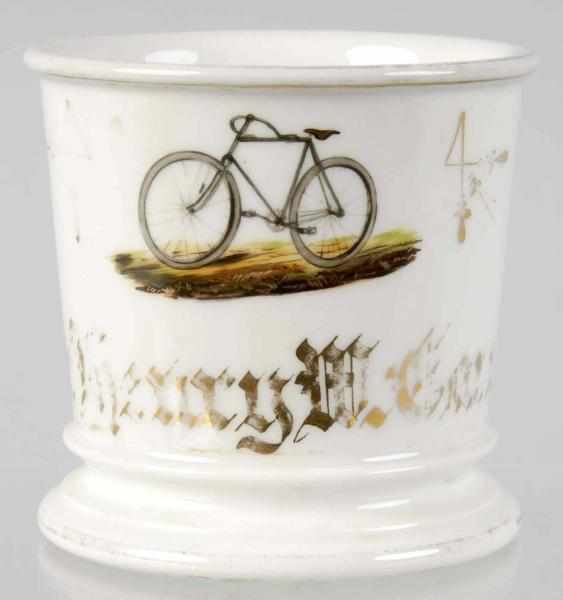 Appraisal: Bicycle Shaving Mug Description Gilt name Sir Henry W Garrett