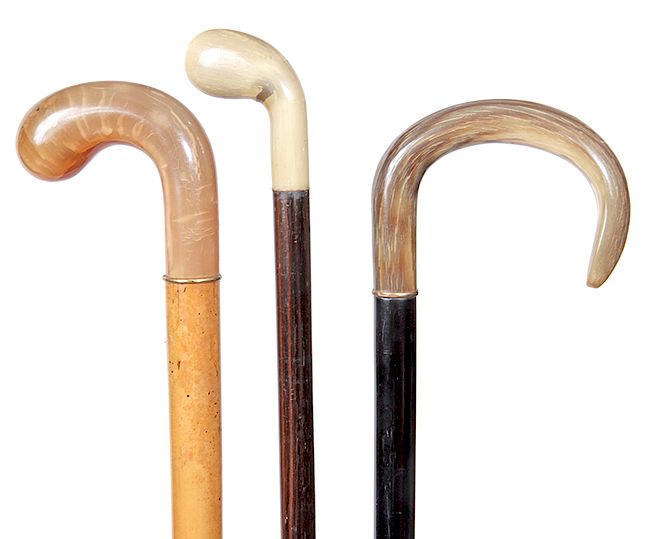 Appraisal: A group of Horn Dress Canes- early th century- All