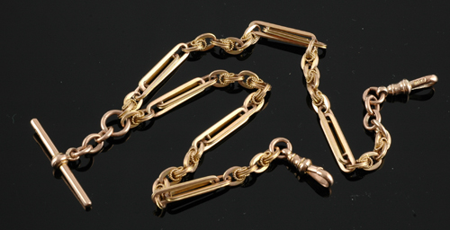 Appraisal: An Antique gold Albert chain The ct gold fancy fetter