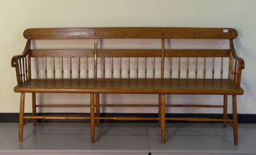 Appraisal: Pine and poplar deacon's bench th c