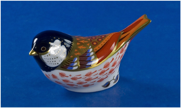 Appraisal: Royal Crown Derby Bird Coal Tit With Gold Stopper Complete