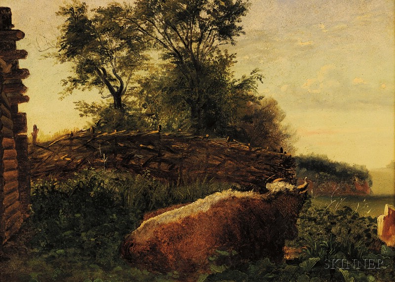 Appraisal: Continental School th Century Cow at Rest A Barbizon Style