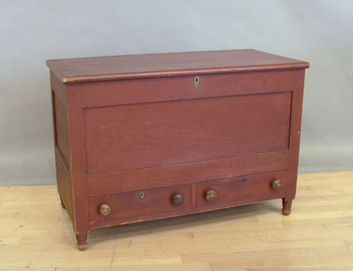 Appraisal: Painted pine blanket chest th c h w