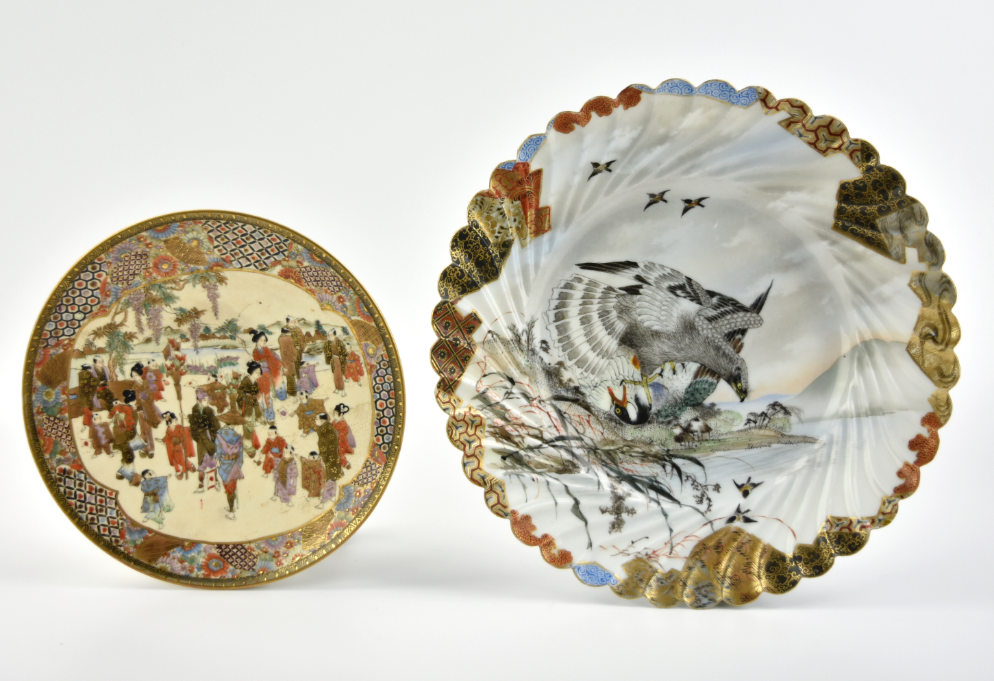 Appraisal: two Japanese th C porcelain plates painted in gilt with