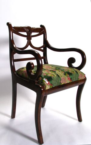 Appraisal: Period style decorator style arm chair by Woodmark faux distressed