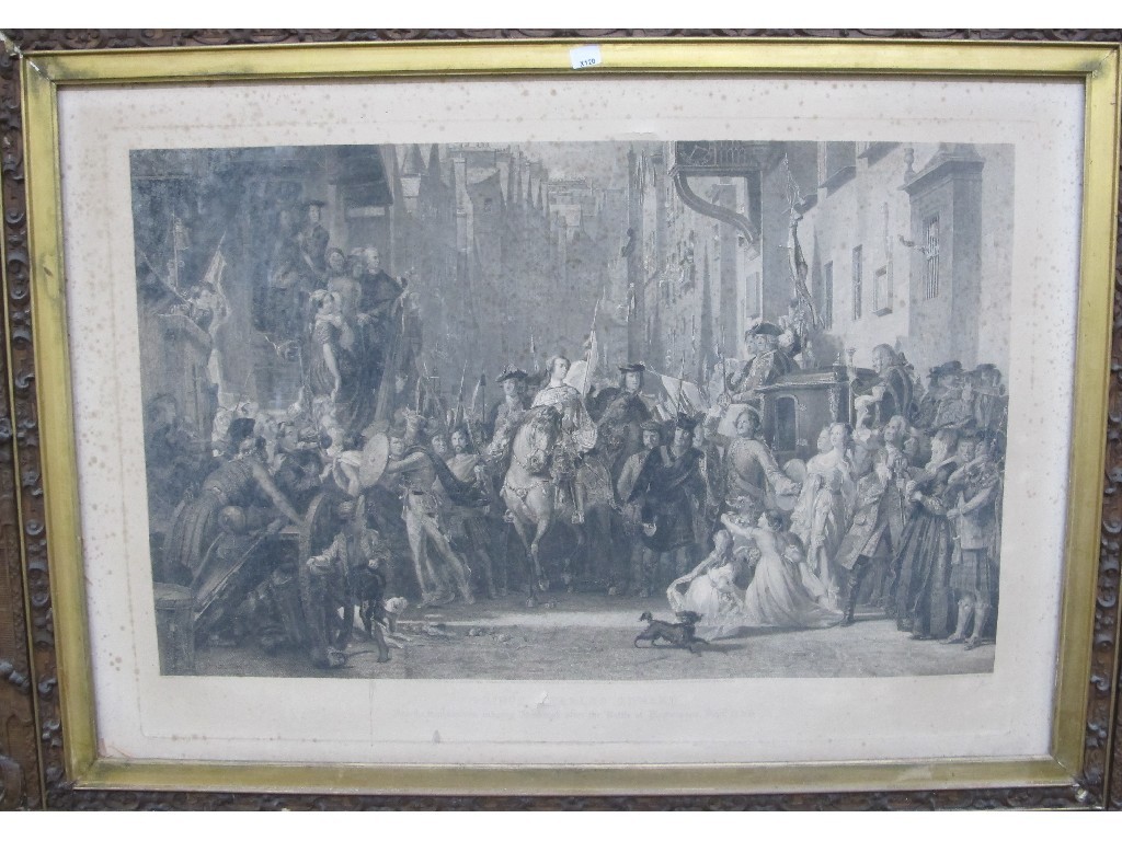 Appraisal: Engraving 'Prince Charles Edward and the Highlanders entering Edinburgh after