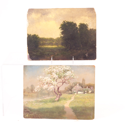 Appraisal: Two American early th c paintings to include The Apple