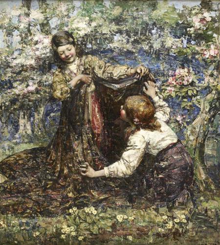 Appraisal: EDWARD ATKINSON HORNEL SCOTTISH - THE BUTTERFLY CATCHERS Signed and