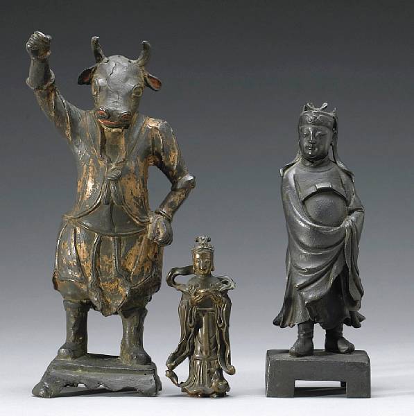 Appraisal: A group of three figural bronzes th and th Centuries