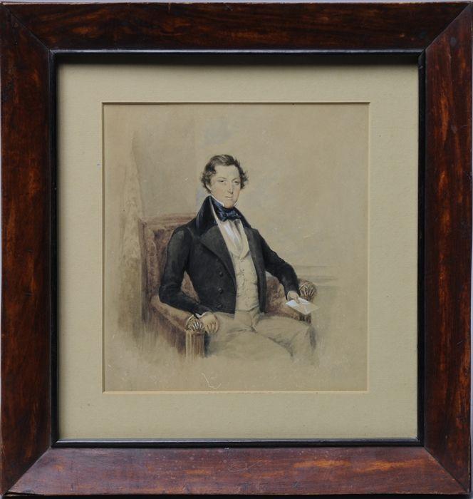 Appraisal: ANGLO-AMERICAN SCHOOL PORTRAIT OF A YOUNG MAN Watercolor matted in