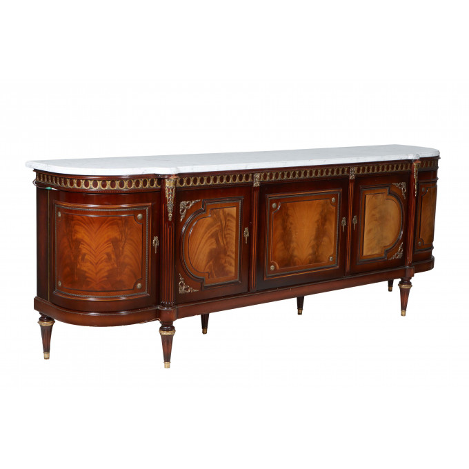 Appraisal: French Louis XVI Style Carved Mahogany Marble Top Sideboard th