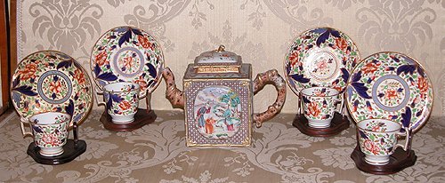 Appraisal: Title Chinese Export Teapot with th century Davenport cups and