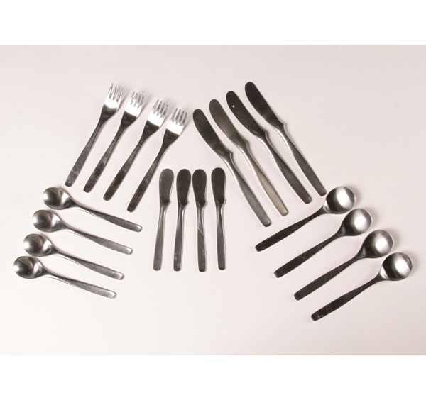 Appraisal: Russel Wright Highlight Pinch Stainless Flatware Set all Marked Japan