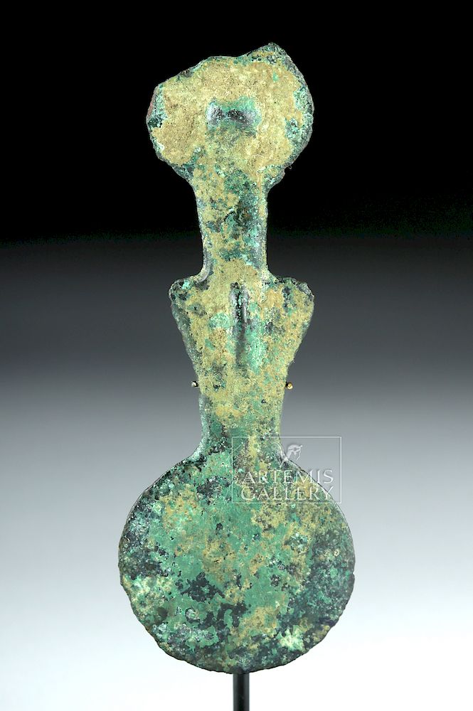 Appraisal: Cycladic Bronze Idol Pendant - Violin Form Ancient Near East