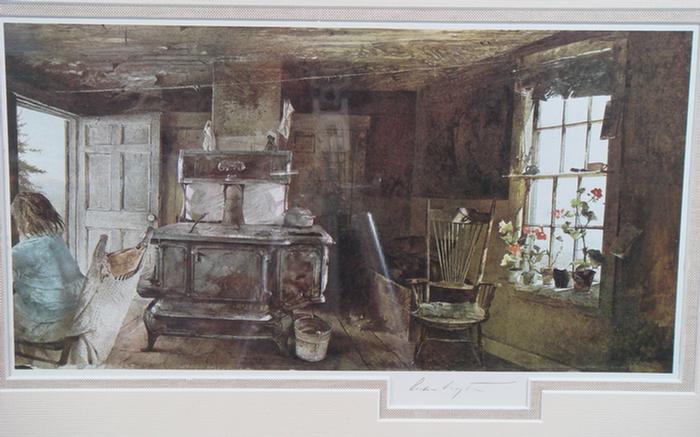 Appraisal: Andrew Wyeth Wood Stove a signed print x Estimate -