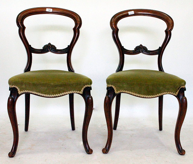 Appraisal: A SET OF SIX VICTORIAN MAHOGANY HOOP BACK DINING CHAIRS