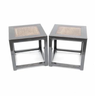 Appraisal: Pair Of Asian Style End Tables Pair of Asian style