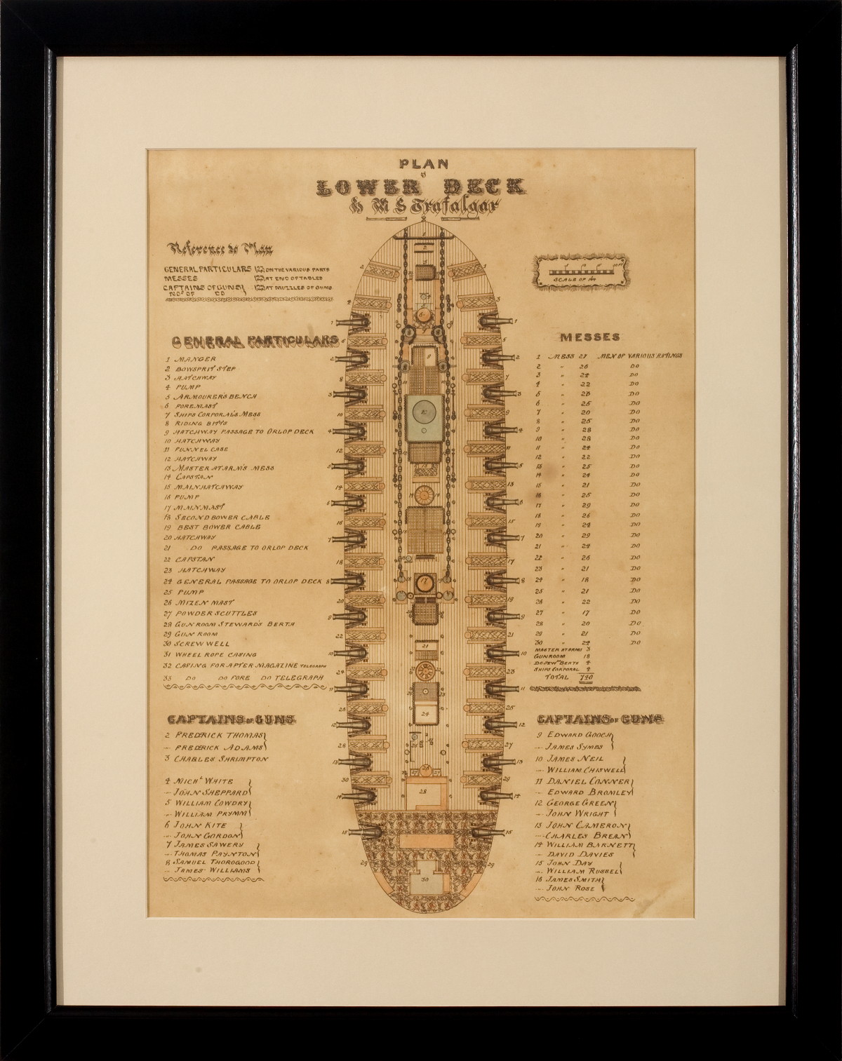 Appraisal: PLAN OF THE LOWER GUN DECK H M S TRAFALGAR