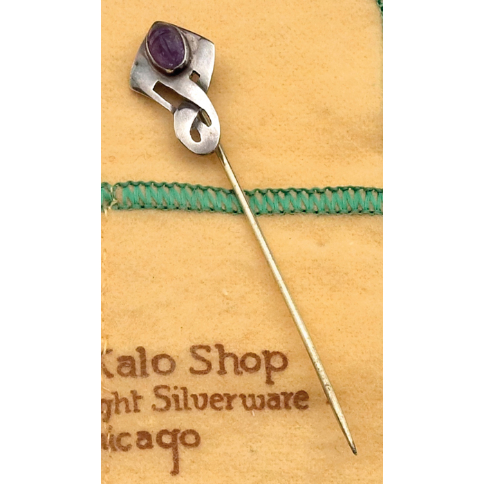 Appraisal: Carence Crafters hat pin sterling silver with an inset amethyst