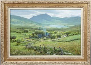 Appraisal: Peter Ellenshaw - English Irish Lake Landscape with House oil