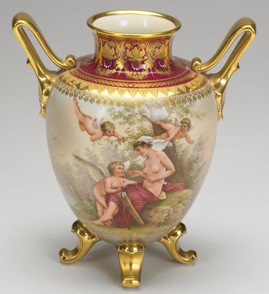 Appraisal: ROYAL VIENNA VASE Painted with allegorical scenes Signed Loffler Ht