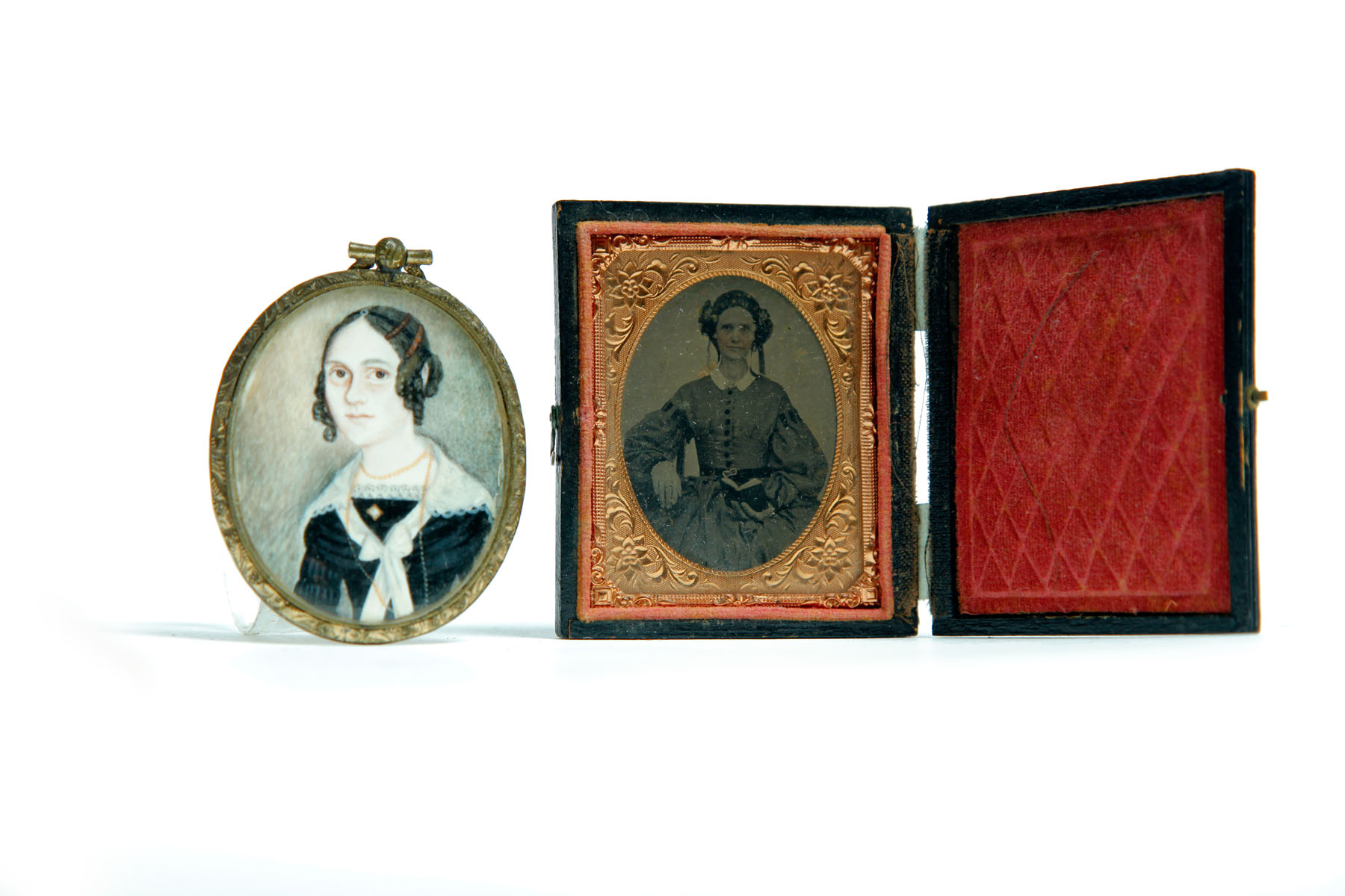 Appraisal: MINIATURE PORTRAIT ON IVORY AMERICAN ST HALF- TH CENTURY Watercolor