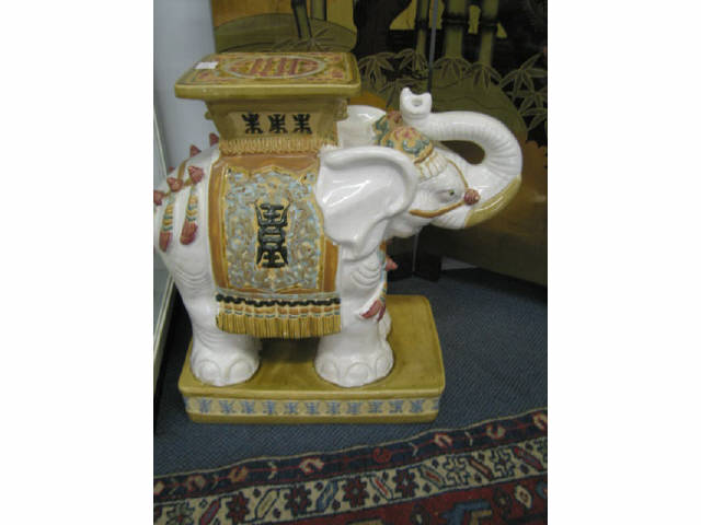 Appraisal: Chinese Pottery Figural Elephant Garden Seat