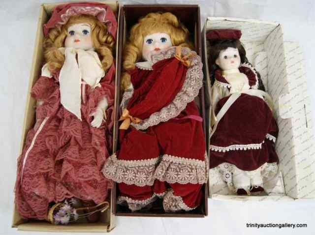 Appraisal: Victorian Style Porcelain Collectible DollsFrom the estate of lady who