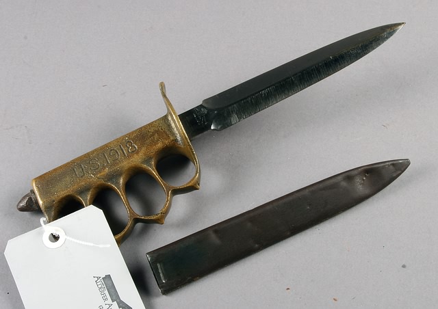 Appraisal: US Mark I M Trench Knife with scabbard Type with