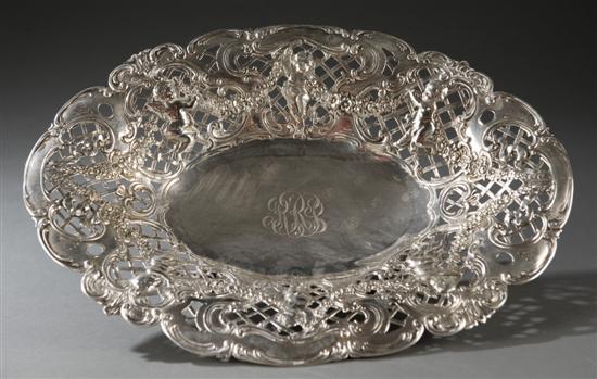 Appraisal: J D Schleissner Sohne Hanau German silver oblong pierced bowl