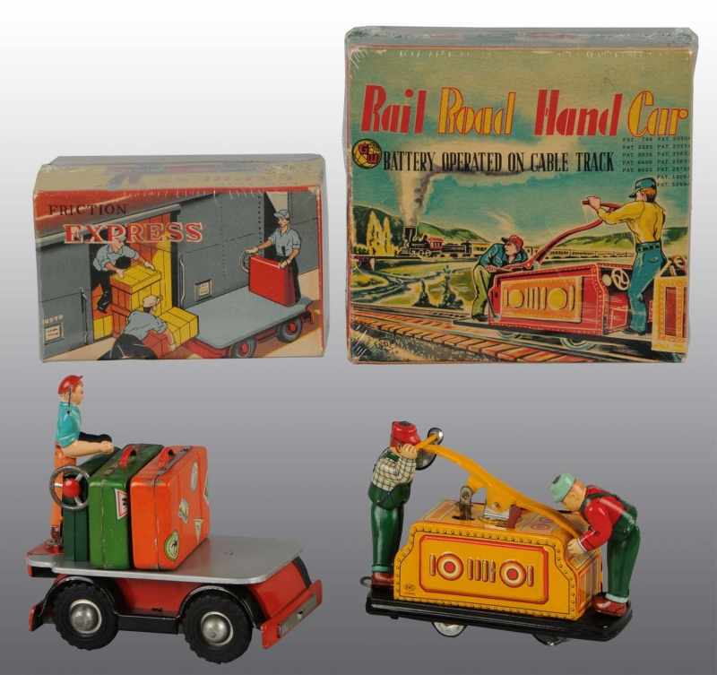 Appraisal: Lot of Tin Litho Hand Cart Toys Description Japanese Includes