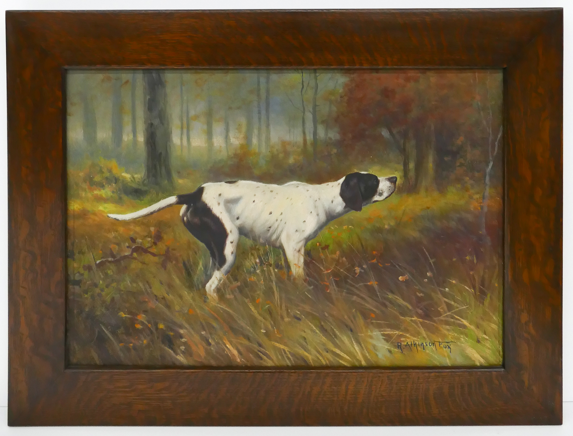 Appraisal: Robert Atkinson Fox - Pennsylvania 'Pointer Hunting Dog' Oil on