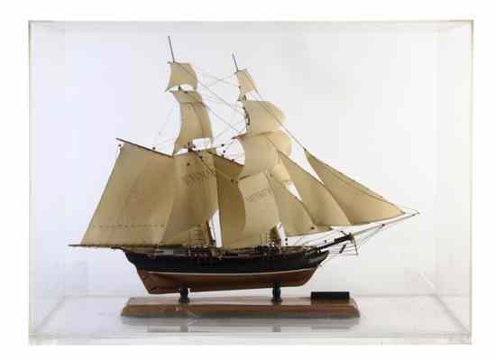 Appraisal: A Model of a Two Masted Ship cased Width inches