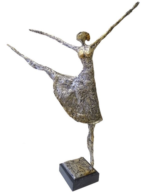 Appraisal: Mixed Metal Dancer on marble plinth Mixed Metal Dancer on