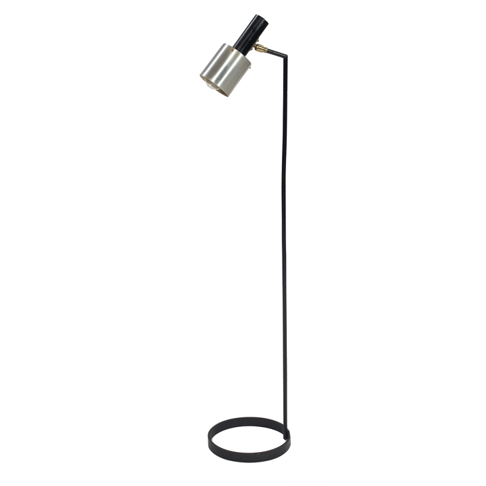 Appraisal: s floor lamp black iron ring base in the style