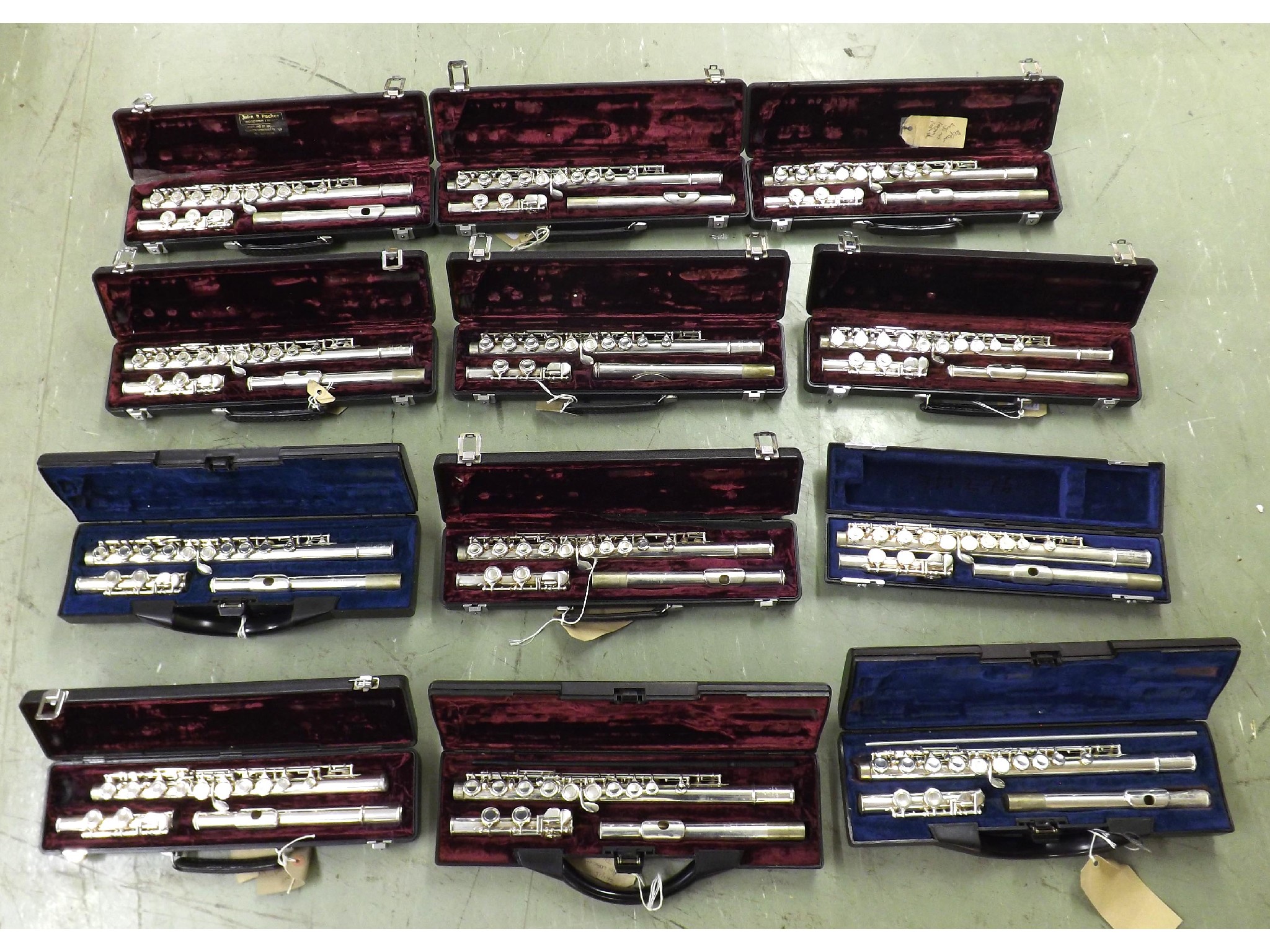 Appraisal: Twelve Buffet Crampon metal flutes all cased a f