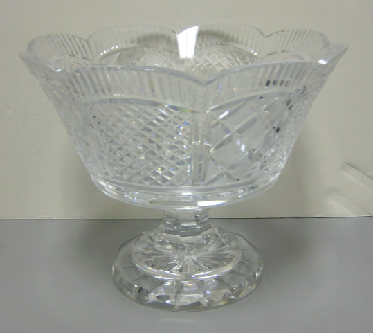 Appraisal: WATERFORD CRYSTAL FOOTED BOWL Scalloped rim diamond and strawberry diamond